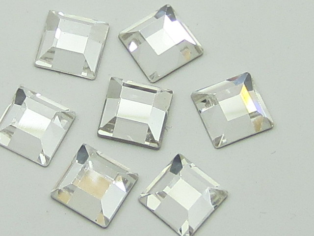 36Pcs. 4MM SQUARE CRYSTAL HOTFIX European Rhinestones